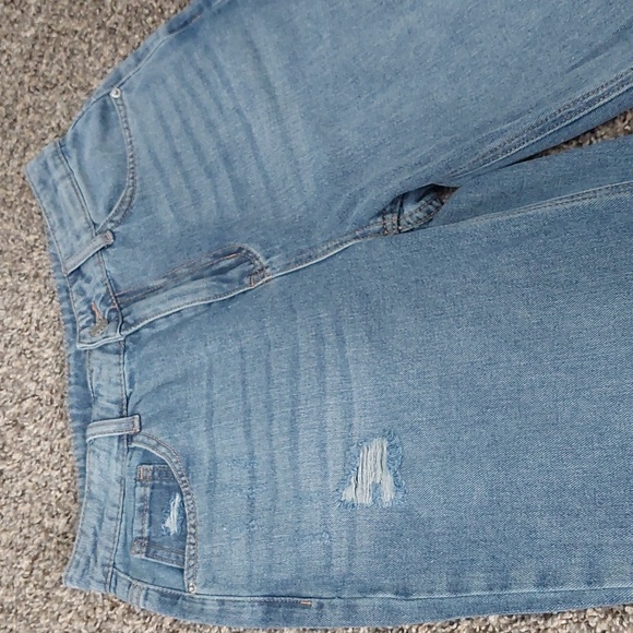 Shein Wide Straight Leg Distressed Denim Jeans Boyfriend Fit Size 4 Small - Picture 5 of 7